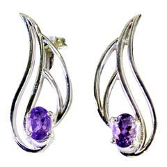 Amethyst-Mexikanisch-Skylar-Solitär-Ohrstecker-Lila-925-Silber-Ohrring
