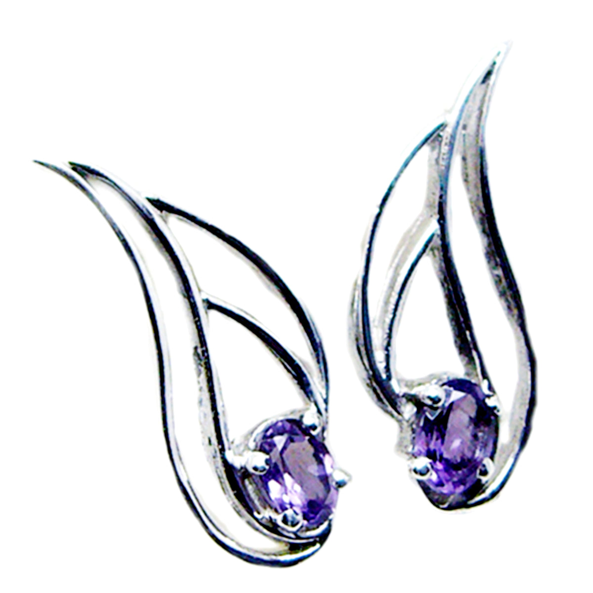 Amethyst-Mexikanisch-Skylar-Solitär-Ohrstecker-Lila-925-Silber-Ohrring