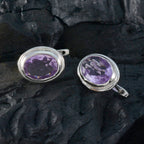 Amethyst-Egyptian-Yasmine-Solitaire-Stud-Purple-Sterling-Silver-Earring