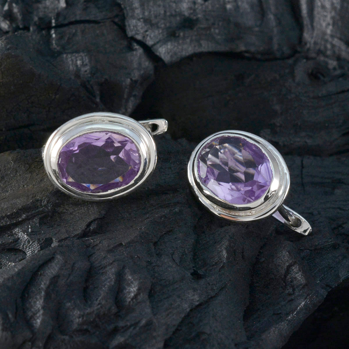 Amethyst-Egyptian-Yasmine-Solitaire-Stud-Purple-Sterling-Silver-Earring