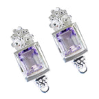 Amethyst-American-Zoe-Solitaire-Stud-Purple-Silver-Earring