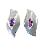 Amethyst-Japanese-Aiko-Solitaire-Stud-Purple-925-Sterling-Silver-Earring