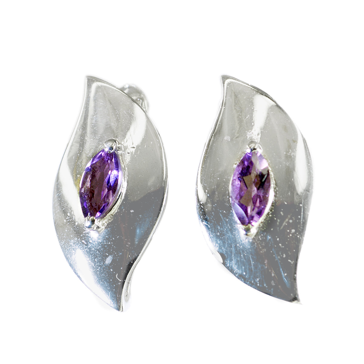 Amethyst-Japanese-Aiko-Solitaire-Stud-Purple-925-Sterling-Silver-Earring