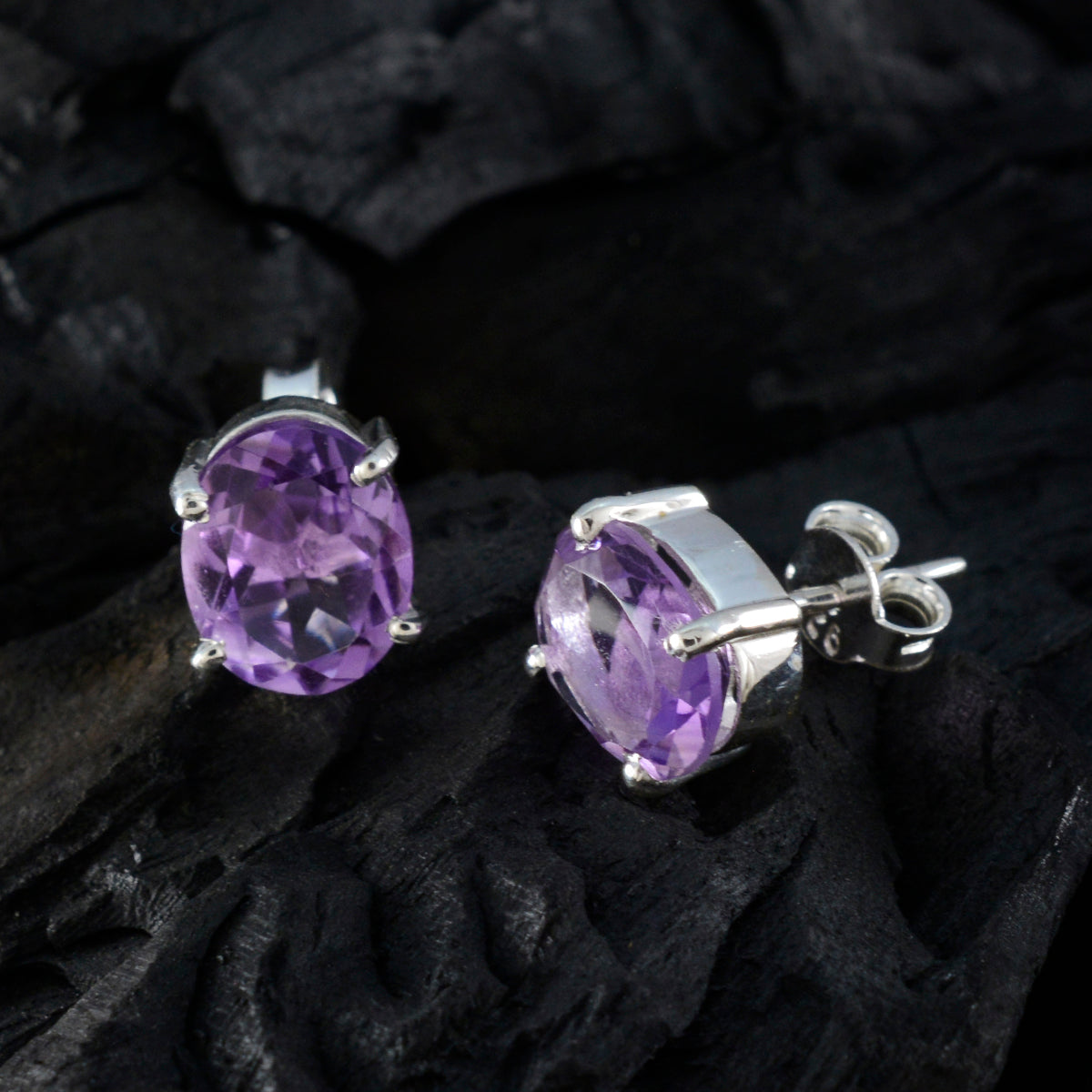 Amethyst-Russian-María-Solitaire-Stud-Purple-92.5-Silver-Earring