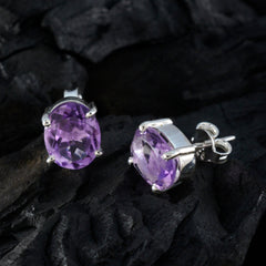 Amethyst-Russian-María-Solitaire-Stud-Purple-92.5-Silver-Earring