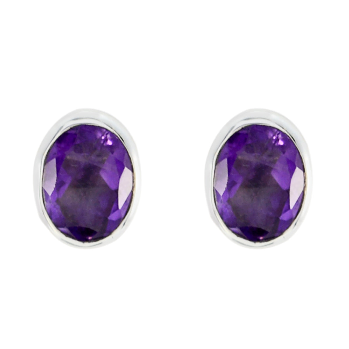 Amethyst-Australian-Ha-eun-Solitaire-Stud-Purple-Sterling-Silver-Earring Главное изображение товара
