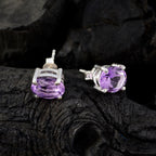 Amethyst-Spanish-Hana-Solitaire-Stud-Purple-925-Silver-Earring
