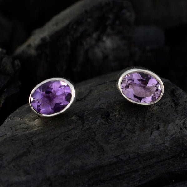 Amethyst-Latin-American-Haruka-Solitaire-Stud-Purple-92.5-Silver-Earring