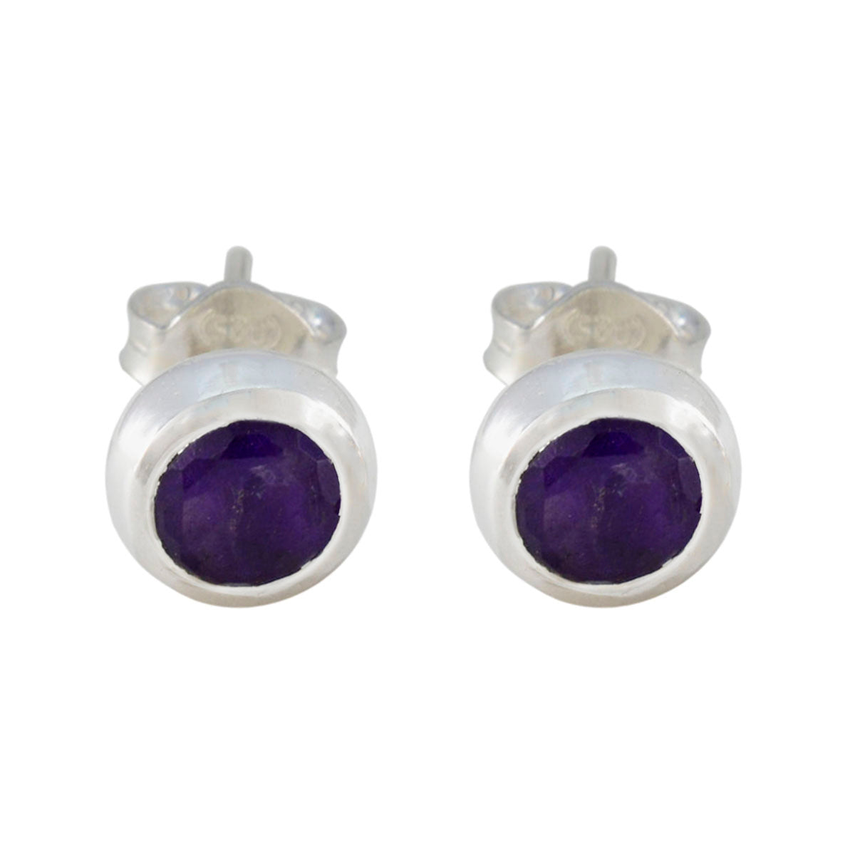 Amethyst-African-Hye-jin-Solitaire-Stud-Purple-925-Sterling-Silver-Earring Immagine principale del prodotto