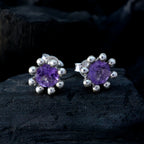 Amethyst-American-Li-Lee-Solitaire-Stud-Purple-Sterling-Silver-Earring
