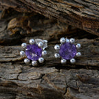 Amethyst-American-Li-Lee-Solitaire-Stud-Purple-Sterling-Silver-Earring