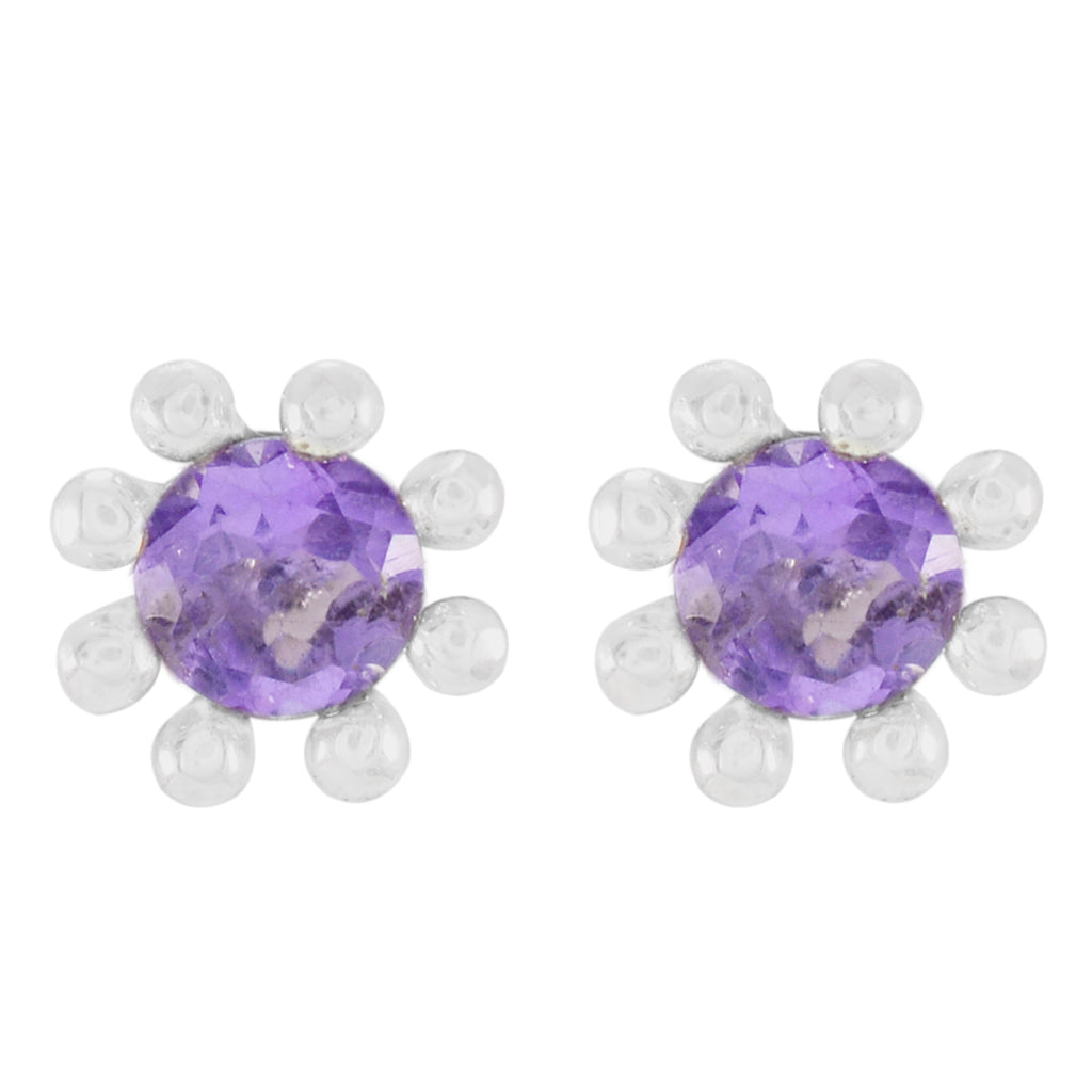 Amethyst-American-Li-Lee-Solitaire-Stud-Purple-Sterling-Silver-Earring