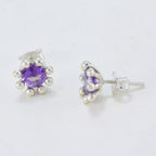 Amethyst-American-Li-Lee-Solitaire-Stud-Purple-Sterling-Silver-Earring