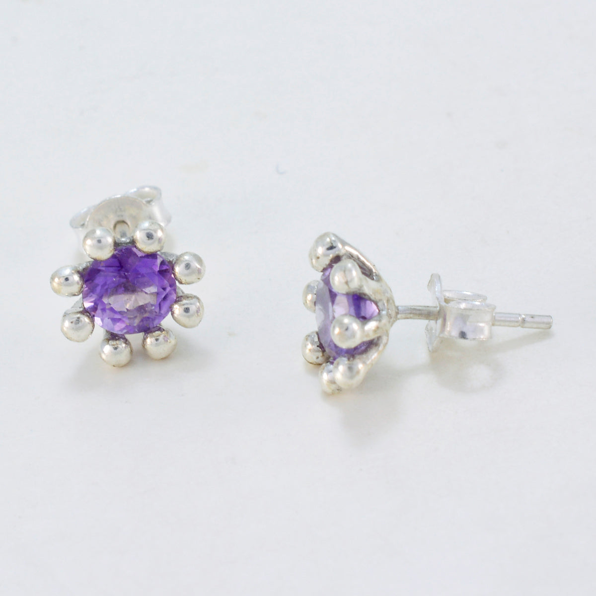 Amethyst-American-Li-Lee-Solitaire-Stud-Purple-Sterling-Silver-Earring