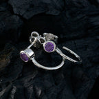 Amethyst-Latin-American-Ines-Solitaire-Stud-Purple-Sterling-Silver-Earring