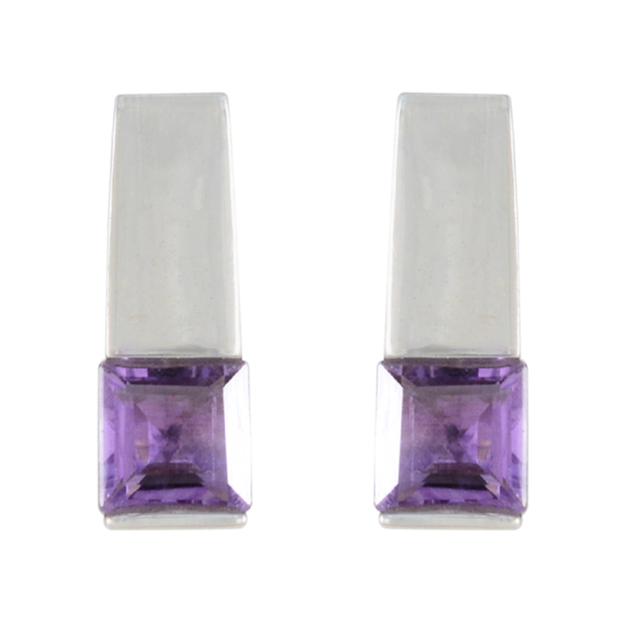 Amethyst-Japanese-Katarina-Solitaire-Stud-Purple-Sterling-Silver-Earring Immagine principale del prodotto