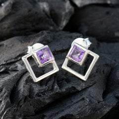 Amethyst-Korean-Yuki-Solitaire-Stud-Purple-Sterling-Silver-Earring