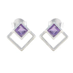 Amethyst-Korean-Yuki-Solitaire-Stud-Purple-Sterling-Silver-Earring