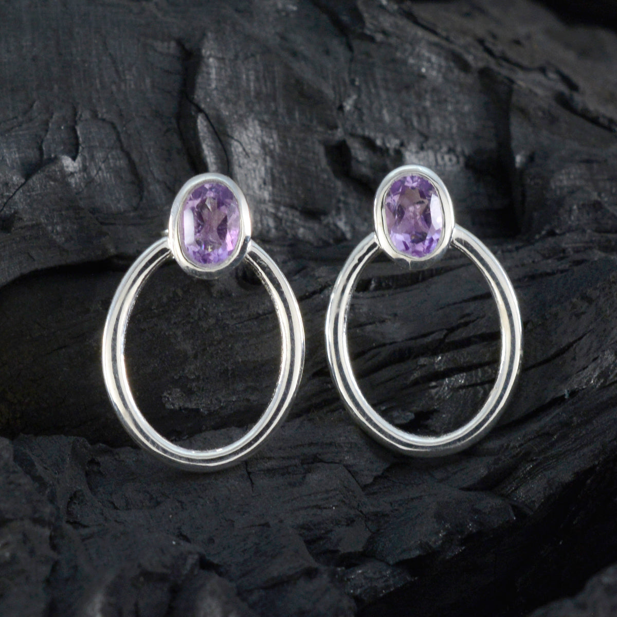Amethyst-Italian-Nella-Solitaire-Stud-Purple-925-Sterling-Silver-Earring