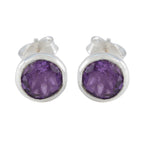 Amethyst-Japanese-Mei-Solitaire-Stud-Purple-92.5-Silver-Earring