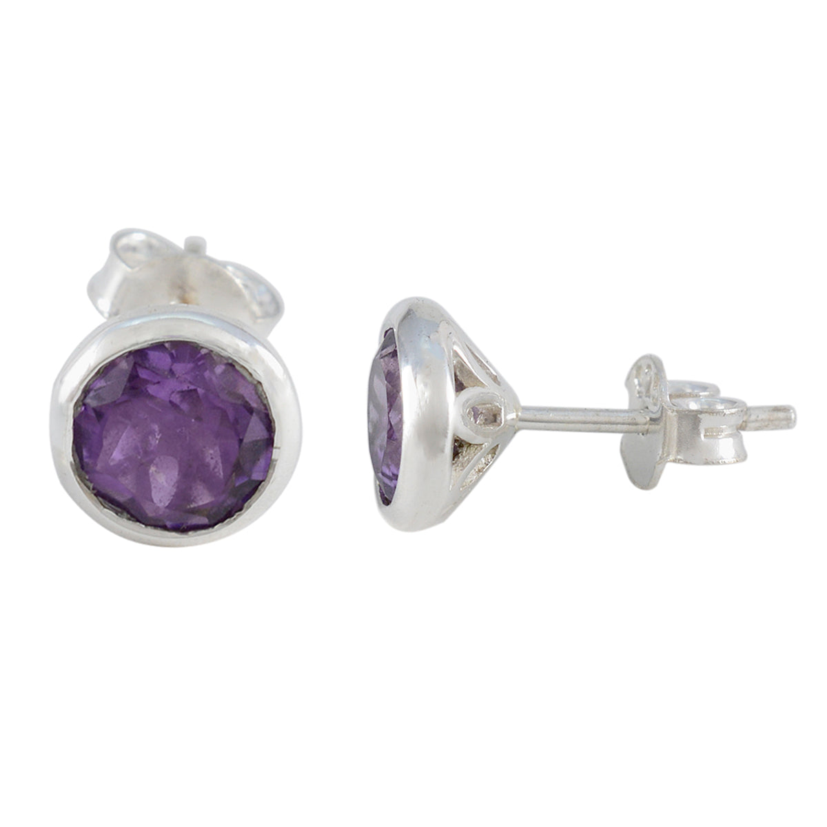 Amethyst-Japanese-Mei-Solitaire-Stud-Purple-92.5-Silver-Earring