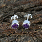 Amethyst-American-María-Solitaire-Stud-Purple-925-Sterling-Silver-Earring