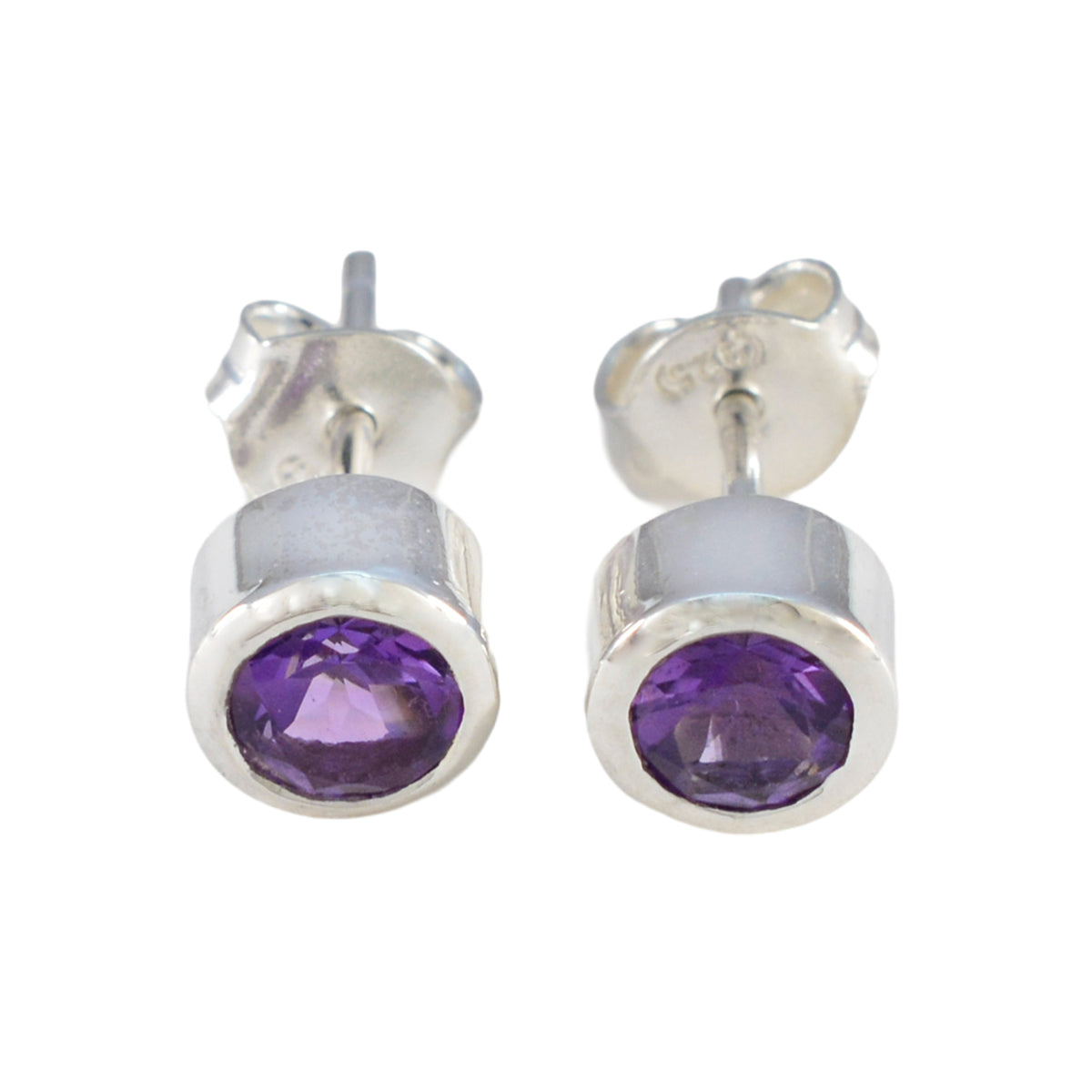 Amethyst-American-María-Solitaire-Stud-Purple-925-Sterling-Silver-Earring Immagine principale del prodotto