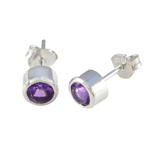 Amethyst-American-María-Solitaire-Stud-Purple-925-Sterling-Silver-Earring