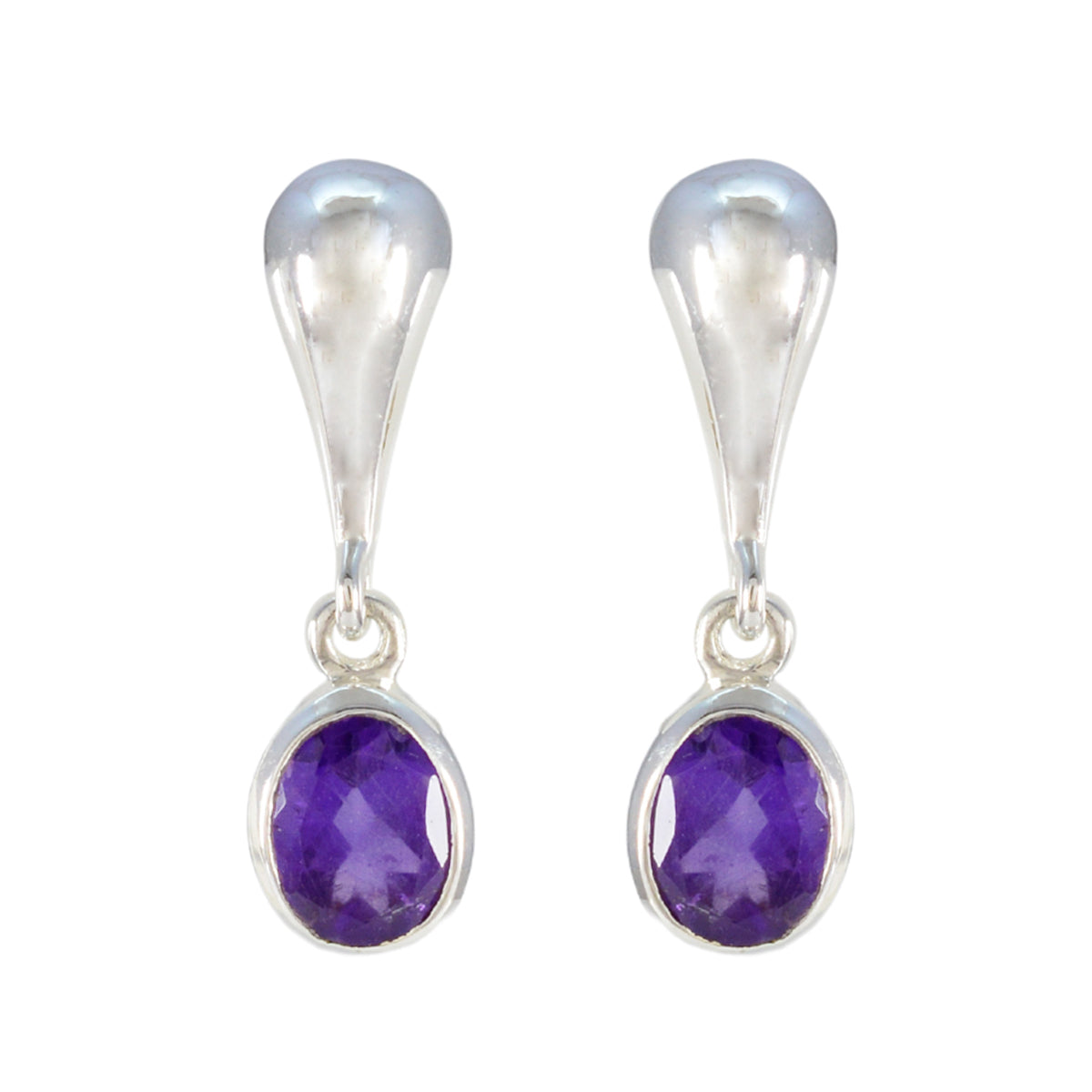 Amethyst-American-Riley-Solitaire-Stud-Purple-925-Silver-Earring Immagine principale del prodotto