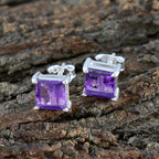 Amethyst-American-Aiko-Solitaire-Stud-Purple-Silver-Earring