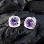 Amethyst-Italian-Elena-Solitaire-Stud-Purple-Silver-Earring