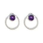 Amethyst-American-Meei-Solitaire-Stud-Purple-925-Silver-Earring