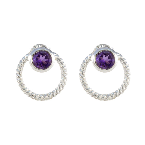 Amethyst-American-Meei-Solitaire-Stud-Purple-925-Silver-Earring
