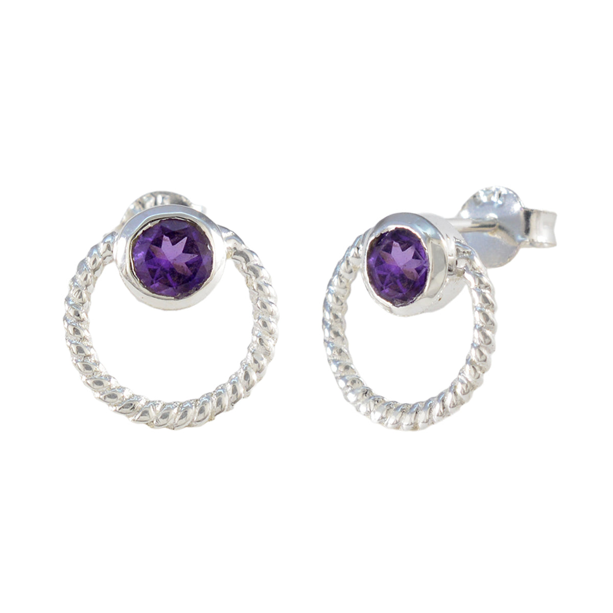 Amethyst-American-Meei-Solitaire-Stud-Purple-925-Silver-Earring
