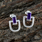 Amethyst-Mexican-Florencia-Solitaire-Stud-Purple-925-Silver-Earring
