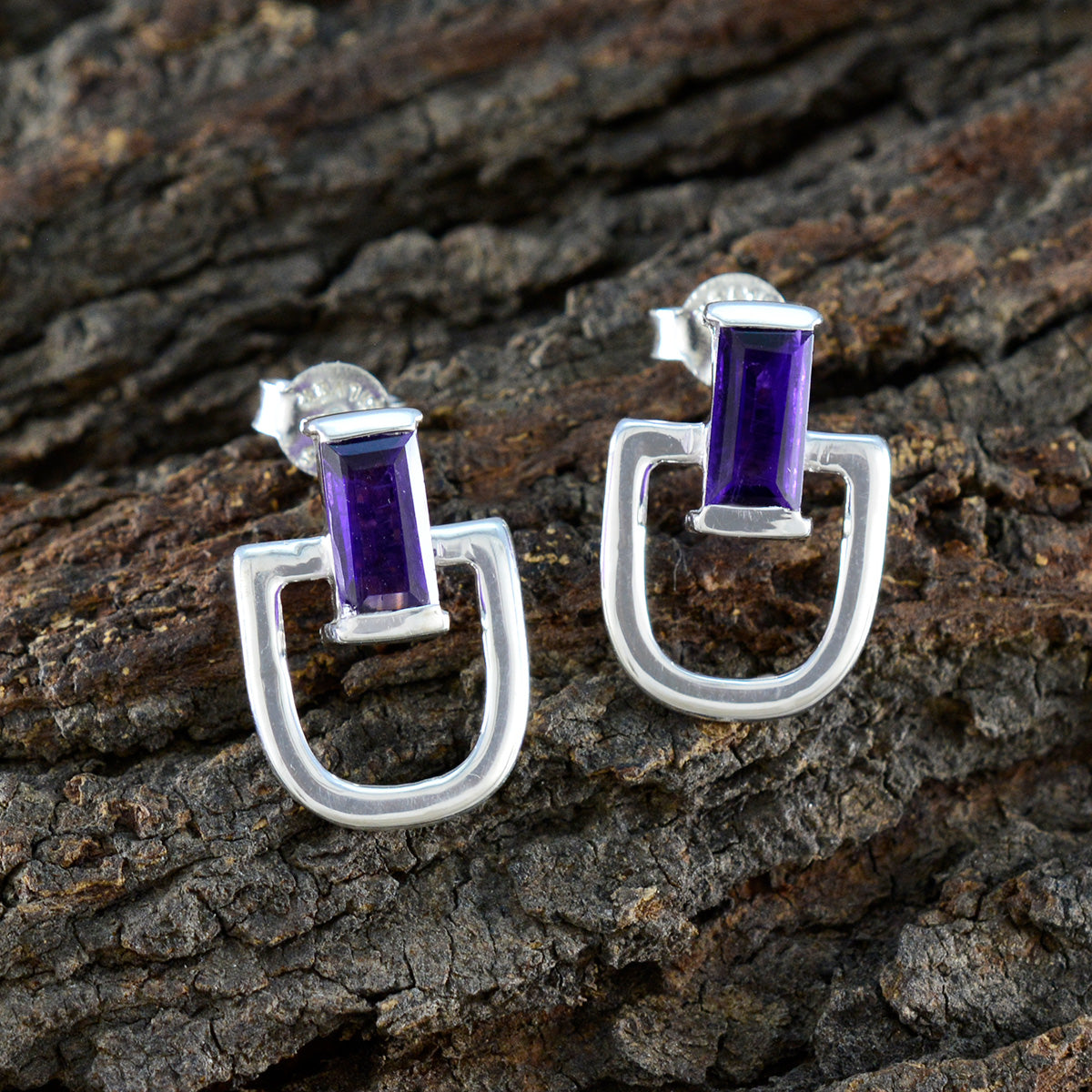 Amethyst-Mexican-Florencia-Solitaire-Stud-Purple-925-Silver-Earring
