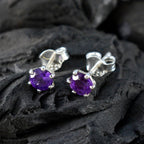 Amethyst-American-Fernanda-Solitaire-Stud-Purple-925-Sterling-Silver-Earring