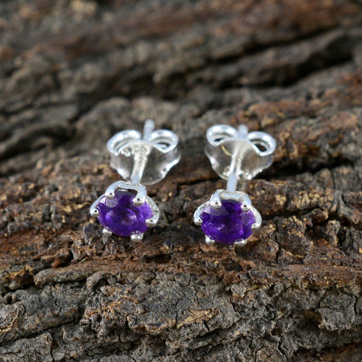 Amethyst-American-Fernanda-Solitaire-Stud-Purple-925-Sterling-Silver-Earring