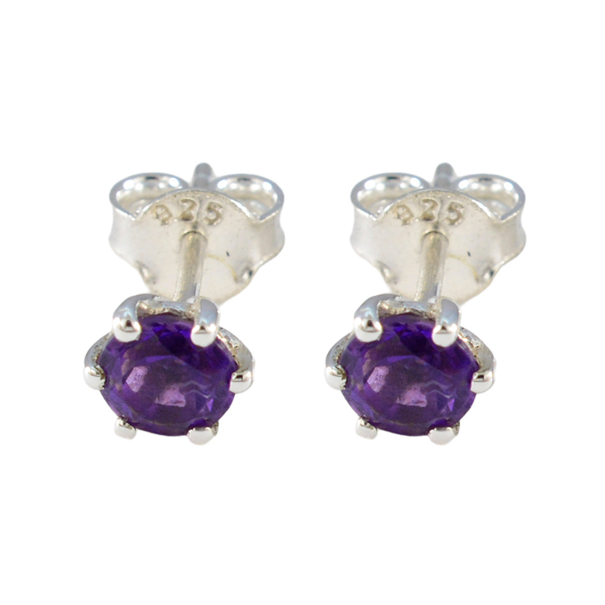 Amethyst-American-Fernanda-Solitaire-Stud-Purple-925-Sterling-Silver-Earring