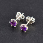 Amethyst-American-Fernanda-Solitaire-Stud-Purple-925-Sterling-Silver-Earring