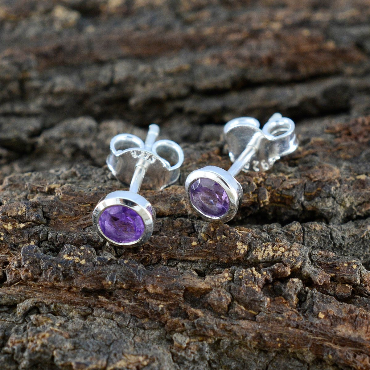 Amethyst-American-Micaela-Solitaire-Stud-Purple-92.5-Silver-Earring