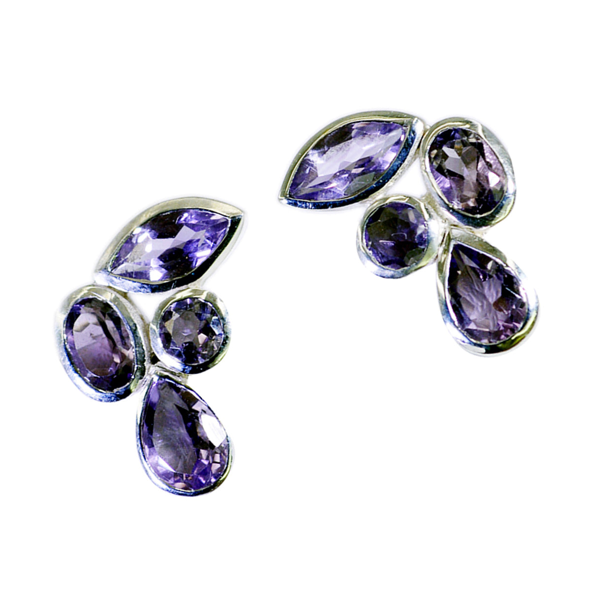 Amethyst-French-Elena-multiple-Stud-Purple-Sterling-Silver-Earring