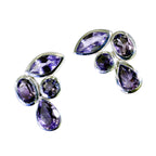 Amethyst-French-Elena-multiple-Stud-Purple-Sterling-Silver-Earring