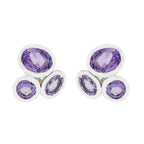 Amethyst-Turkish-Min-seo-multiple-Stud-Purple-Silver-Earring