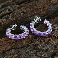 Amethyst-Lateinamerika-Elena-mehrere-Ohrstecker-Lila-925-Sterling-Silber-Ohrring
