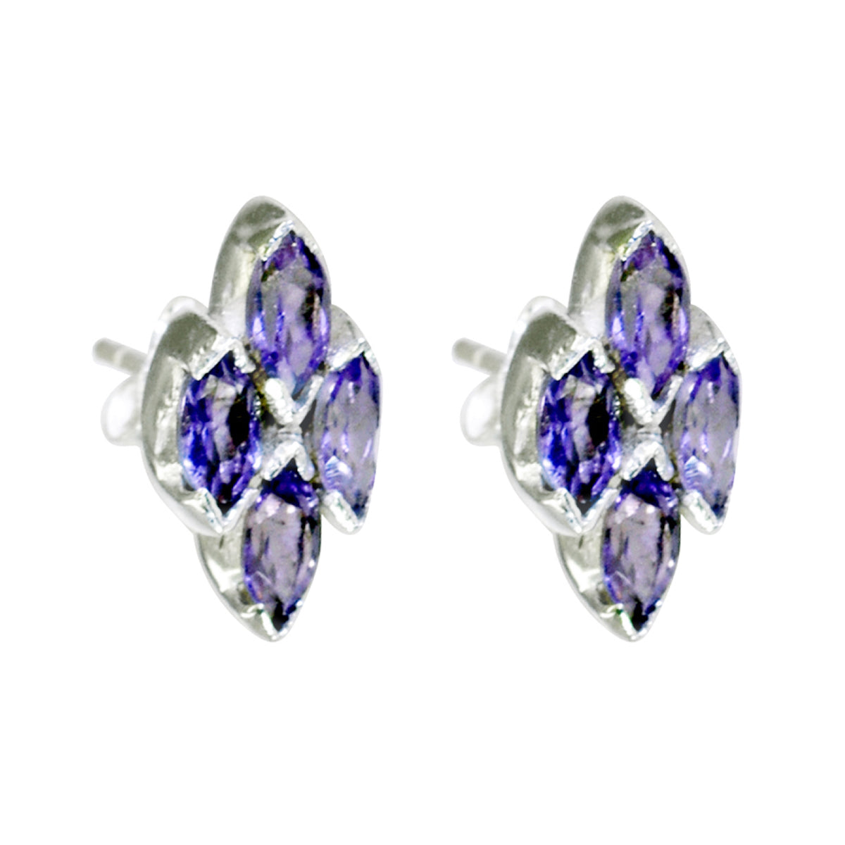Amethyst-Italian-Naomi-multiple-Stud-Purple-Silver-Earring メイン画像