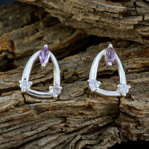 Amethyst-Middle-Eastern-Nari-multiple-Stud-Purple-92.5-Silver-Earring