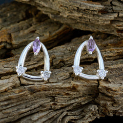 Amethyst-Naher Osten-Nari-Mehrfach-Ohrstecker-Lila-92,5-Silber-Ohrring