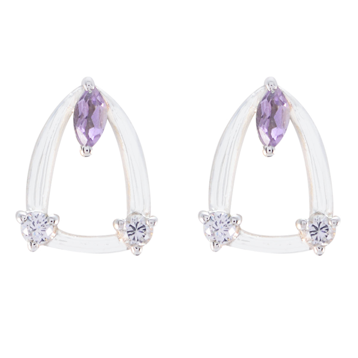 Amethyst-Middle-Eastern-Nari-multiple-Stud-Purple-92.5-Silver-Earring Hoofdafbeelding