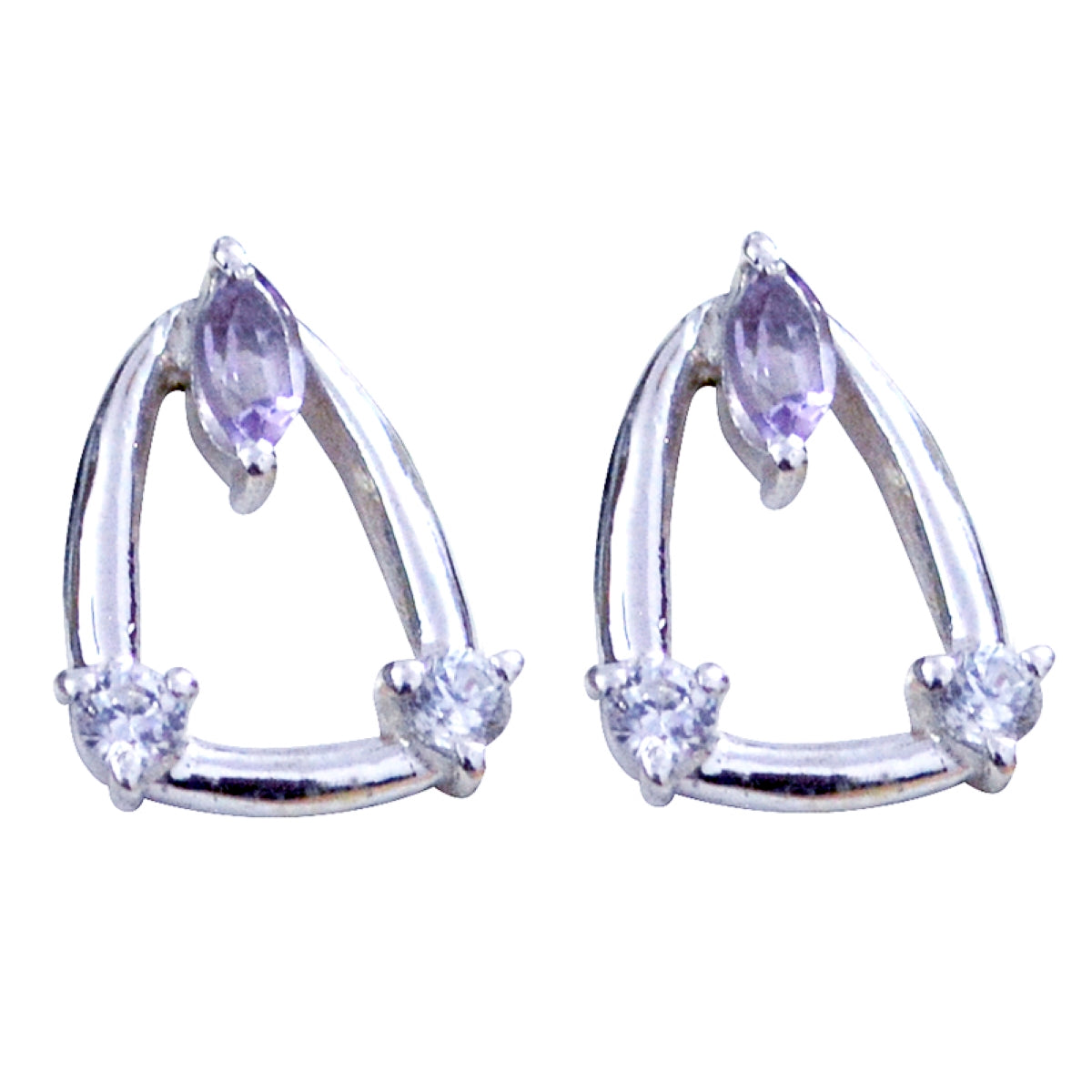 Amethyst-Middle-Eastern-Nari-multiple-Stud-Purple-92.5-Silver-Earring